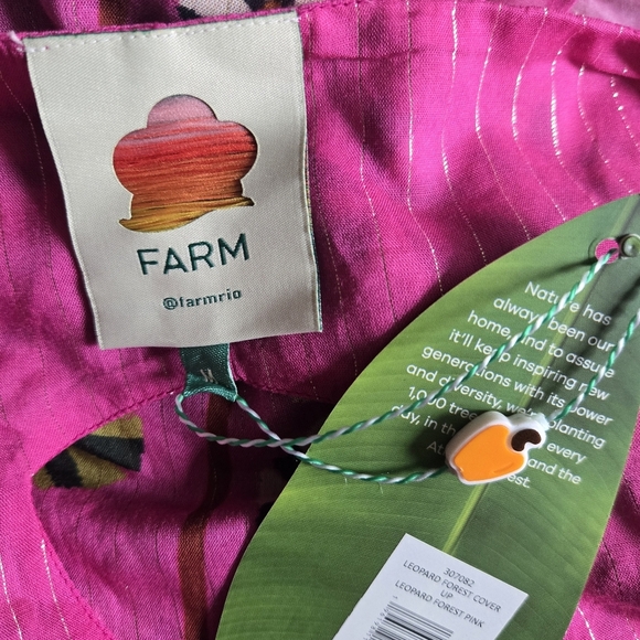 New Farm Rio Pink Leopard Forest Swim Beach Pool Cover-Up Dress Medium NWT - Picture 11 of 14